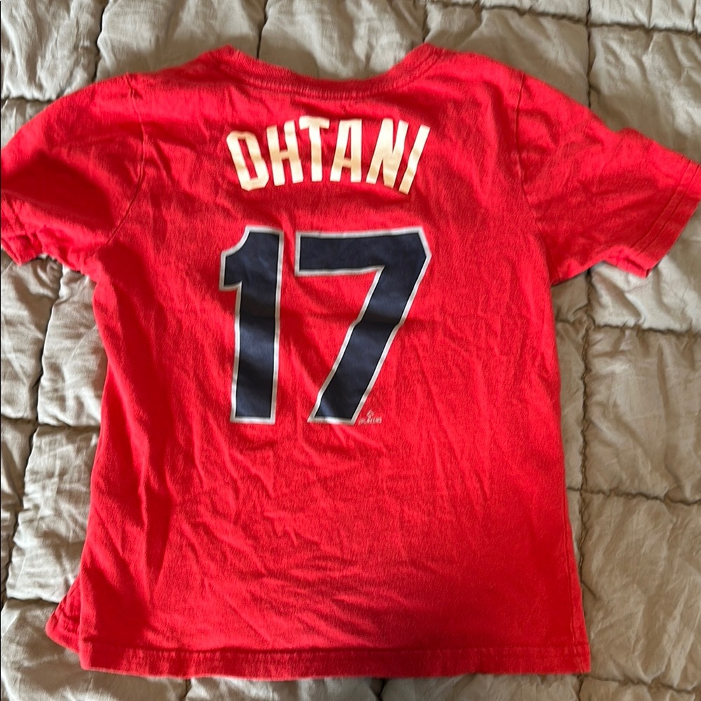 Kids Red Ohtani Angels T-Shirt